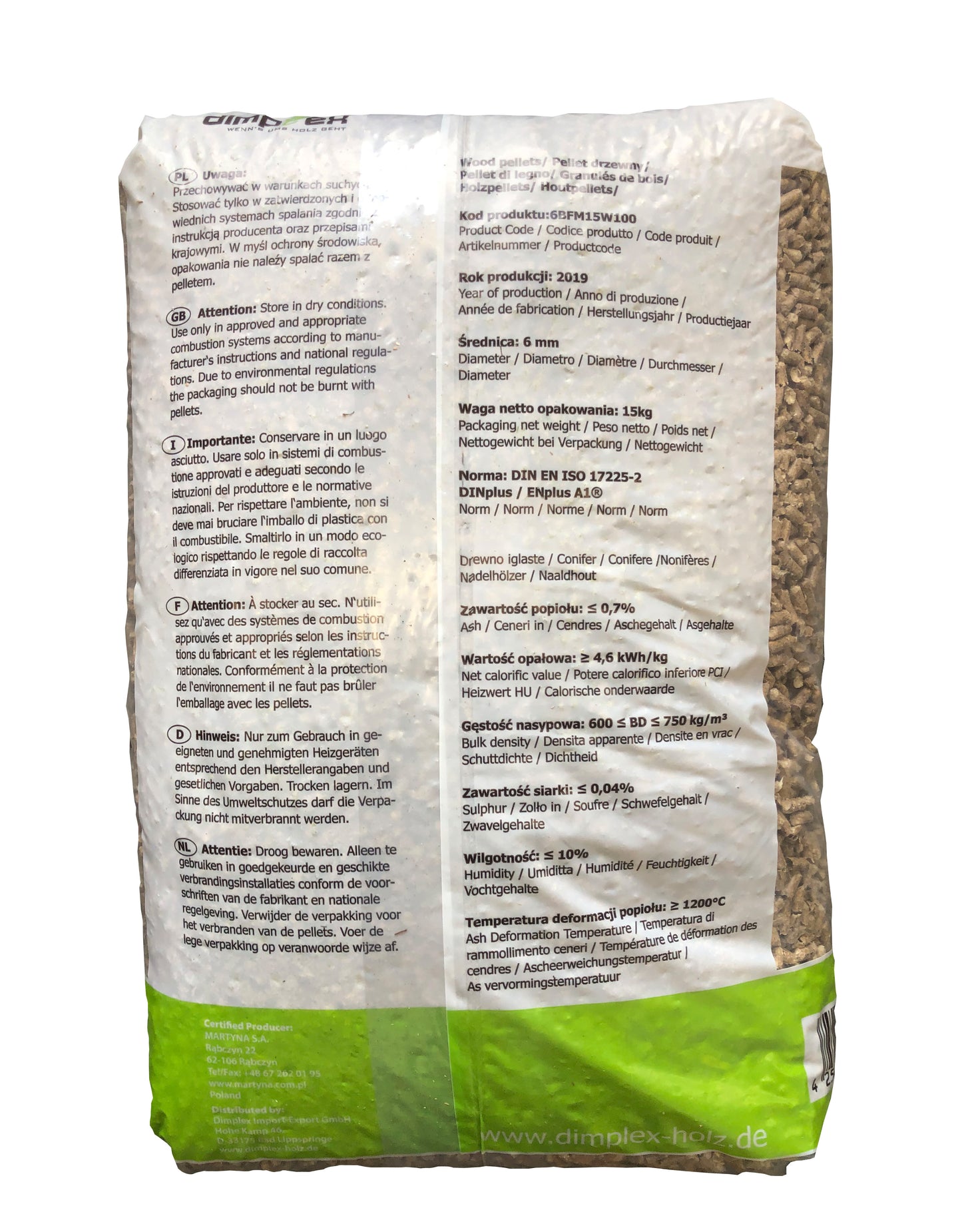DIN plus Holzpellets Sackware Heizpellets Pellet Brennholz 15kg x 70 Sack 1050kg