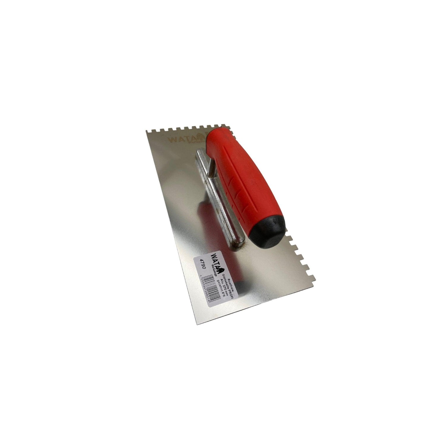 Rostfreie Glättekelle PROFI Alu. 270 mm gezahnt 6*6 - wata-baustoffe.de